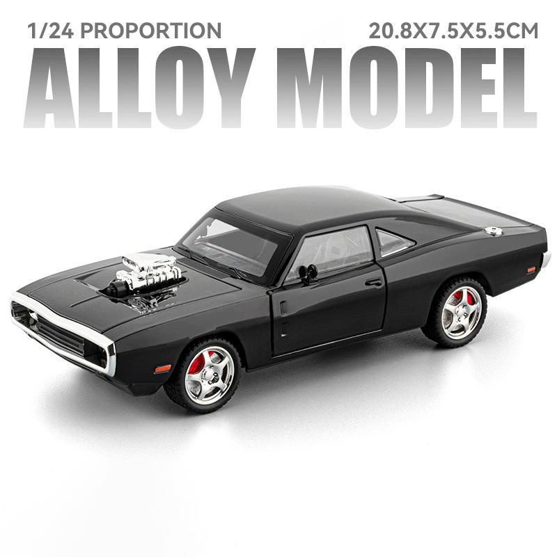 1:24 Charger SRT Hellcat Toy Car Model Wheel Steering Shock Absorption Sports Cars Models Toys Collectible Item for Kids