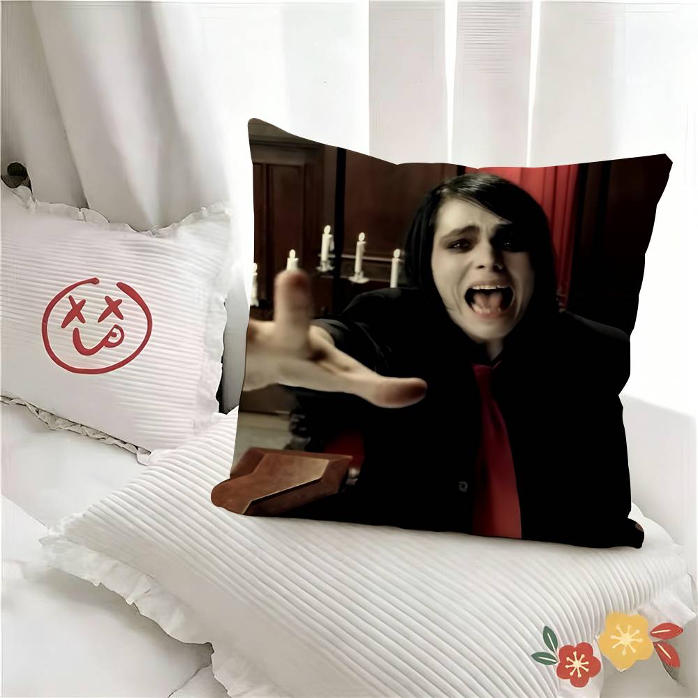 Rock Band My CChemical Romance MCR Ggerard Way Pillow Case Fashion Square Pillowcase Bedroom Sofa Room Ins Decoration Leisure