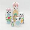 Wooden Rabbit Nesting Dolls Handcraft Russian Matryoshka Doll Stacking Toy for Easy Storage and Holiday Gift Giving