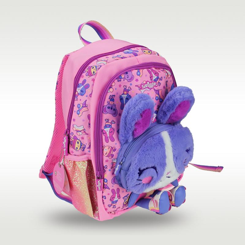 Dziecięcy plecak szkolny dziewczęcy różowy modelujący królik plecak na ramię Kawaii