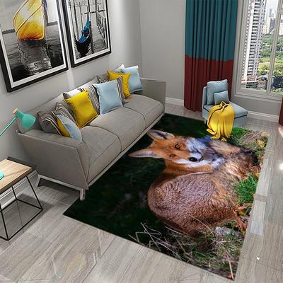 Cute Fox Carpet Home Living Room Bedroom Child Baby Room Crawling Carpet Floor Mat Kitchen Bathroom Non-slip Home Decor Area Mat