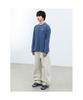 Saendeusaundeu (Unisex) Awning Stripe Long Sleeve T-Shirt Blue