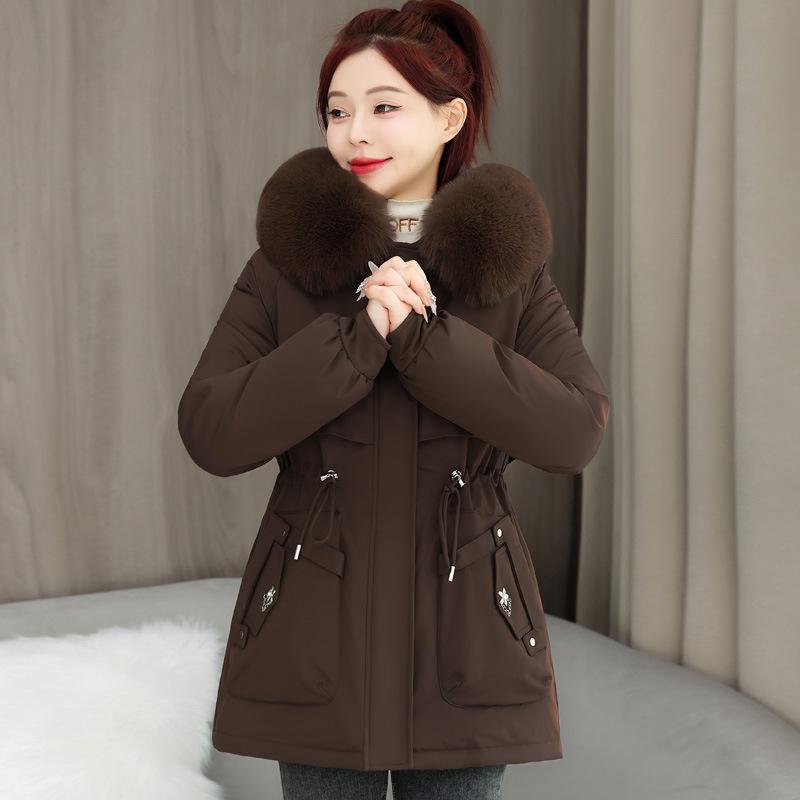 cotton-padded women's winter new Korean version of loose pie to overcome cotton-padded clothes, piled and thickened waist cotton-padded jacket