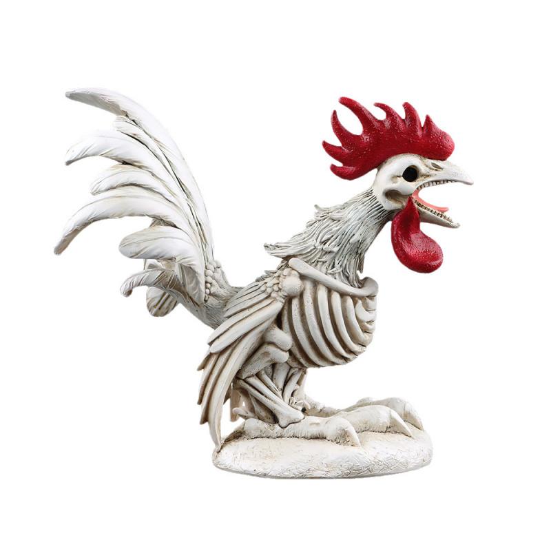 Halloween Resin Figurine - Simulation Horror Skeleton Rooster Hippo Desktop Decorations Holiday