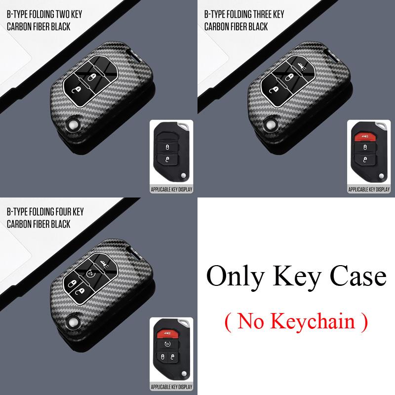 

2 3 4 Buttons Carbon Style ABS Car Key Case Cover Fob for Jeep 2020-2026 Gladiator JT Sahara JLU 2018-2026 Wrangler JL JLU 2 Buttons