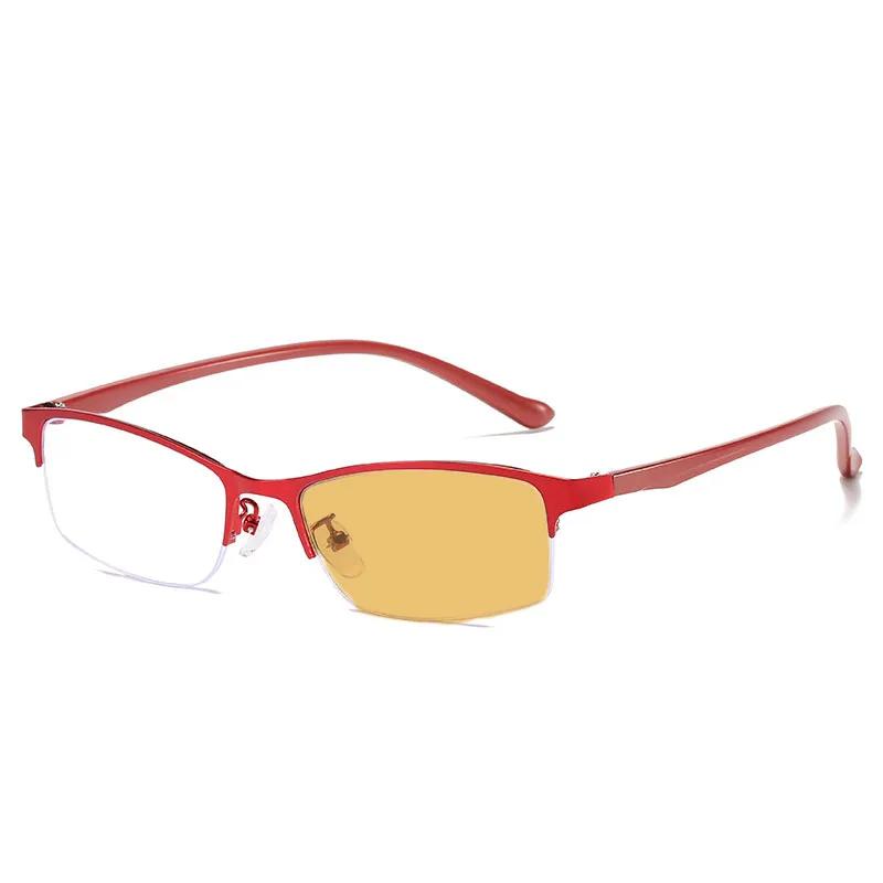 Business Style Pochromic Glasses for Men Women Smart Color Changing Minus Diopter Glasses Half Frame Clear Myopia Eyewear