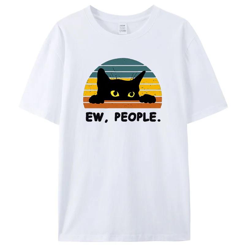 2025 Cozy Cat Men Printed TShirt High Quality Printed Anime Cotton Tees Shirts Funny Casual Wear for Women Tshirt Unisex