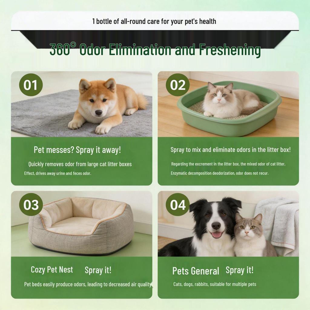 Beibei Smile Pet Deodorizer Spray for Cat & Dog Urine Odor Removal, Fresh Scent