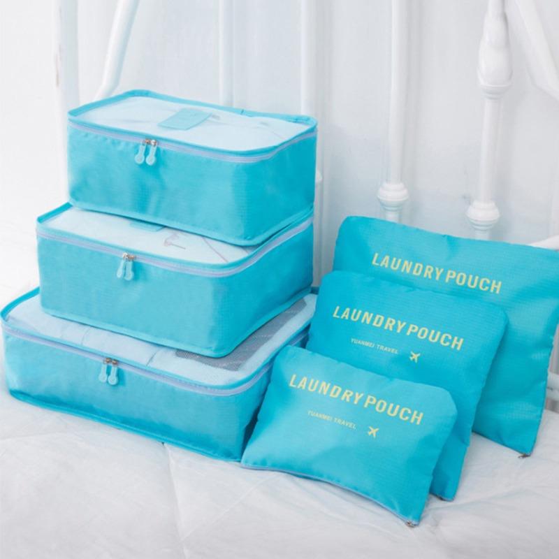 

Набор из 6 предметов для хранения и организации вещей в путешествии: сумка для сортировки багажа и одежды, хранение туалетных принадлежностей и предметов первой необходимости