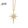 Elegant Star Charm Mini Eight-Pointed Necklace for Women, Rhinestone Pendant Necklace, Chain Statement Jewelry Gift Her Zircon