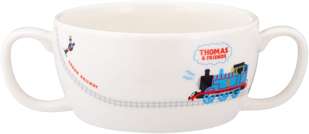 The Tank Railway Bullion Soup 210ml Tableware White 662116 "Thomas Engine" (Two-Handled Cup) Children's