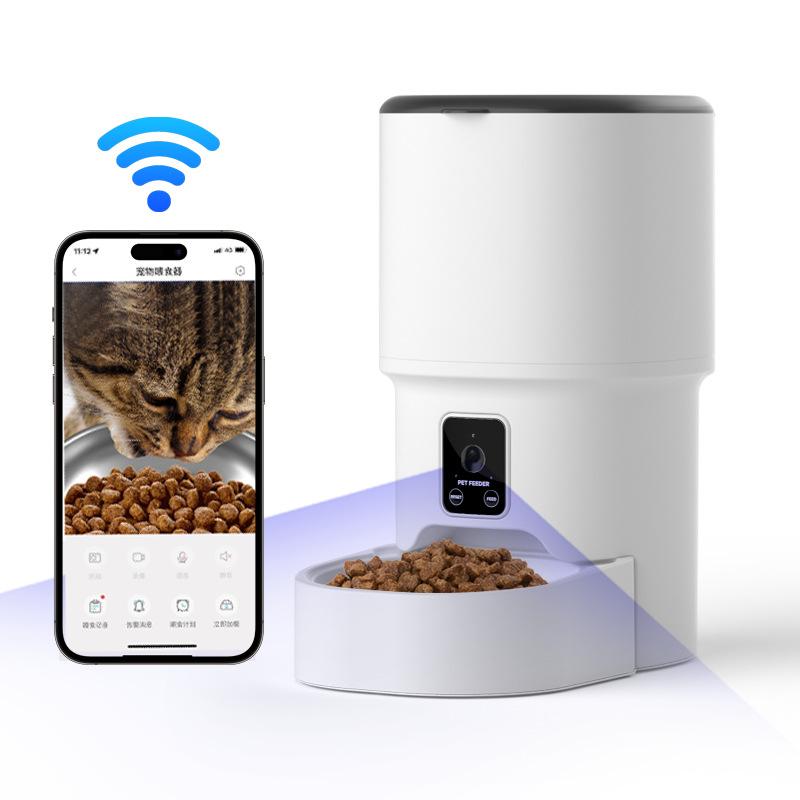4L Inteligentny dozownik karmy dla zwierząt Tuya WiFi Ładowanie Wodoodporny Automatyczny dla Psów/Kotów Precyzyjne dozowanie czasowe Bez zacinania Zdalne sterowanie przez aplikację