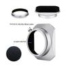 JJC Metal Square Lens Hood + Hood Cap & 49mm Thread Adapter Ring for Fujifilm X100VI, X100V, X100F, X100T, X100S, X100, X70, LH-X100 & AR-X100, Silver