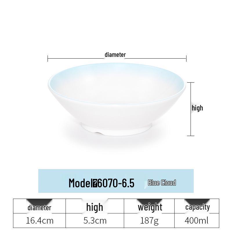 Imitation Porcelain Melamine Ramen Bowl - Large Douli Hat Design for Soup, Mala Tang, Rice Noodles