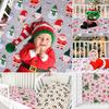 Christmas Crib Mattress Sheet Santa Claus Christmas Stocking Fitted Baby Crib Sheet Xmas Tree Crib Mattress Cover for Boys Girls Crib Nursery Decor
