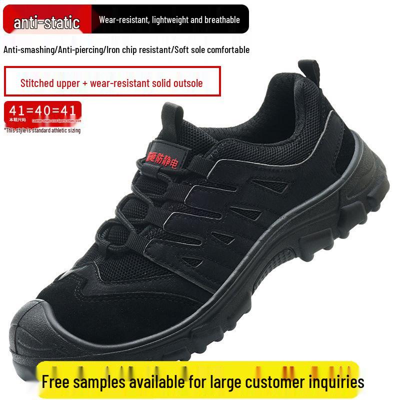 Scarpe di Sicurezza Nere da Uomo Coibentate Antiscivolo - Calzature con Costruzione Anti-Odore, Resistenti all'Usura, Anti-Schiacciamento, Anti-Perforazione