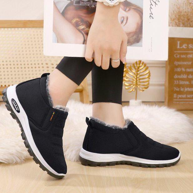 Zimní plus sametové tlusté bavlněné boty – teplé a pohodlné boty do sněhu pro ženy středního a staršího věku