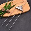3 Prong Skewers for Grilling Reusable Stainless Steel BBQ Skewers with Push-Off Slider Easy Serving Metal Kabob Skewers Outdoor Grill Accessories
