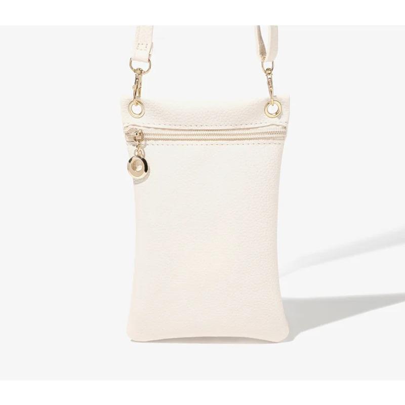 Damska torba na telefon typu crossbody z PU, wzorem Litchi, długi pasek na ramię, pojedyncza torba na ramię, spersonalizowany modny portfel i torebka