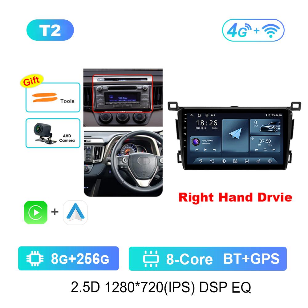 Volan pe dreapta Sistem de operare Android pentru Toyota RAV4 4 XA40 5 XA50 2012 - 2018 Radio auto Player multimedia DSP Stereo GPS 4G Ecran divizat
