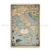 Hartă relief a Italiei redată digital Hartă relief vintage a Italiei Imprimare Cu D Illusion Metal imprimat Semn de perete din tablă Afiș