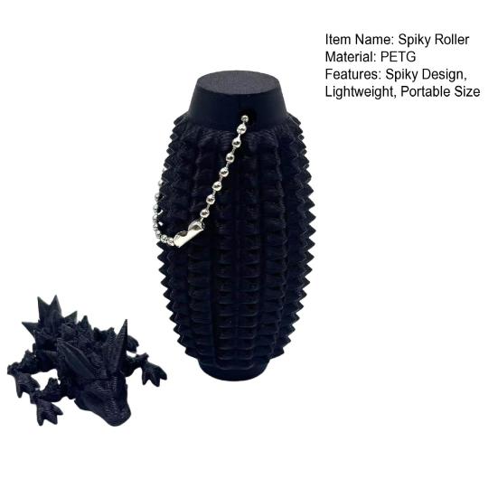 Spiky Grippie Stim Fidget Toy with Articulated Dragon Hand Massager Keychain Stress Relief Pain Stimming Tool Portable Bumpy Roller Sensory Toy