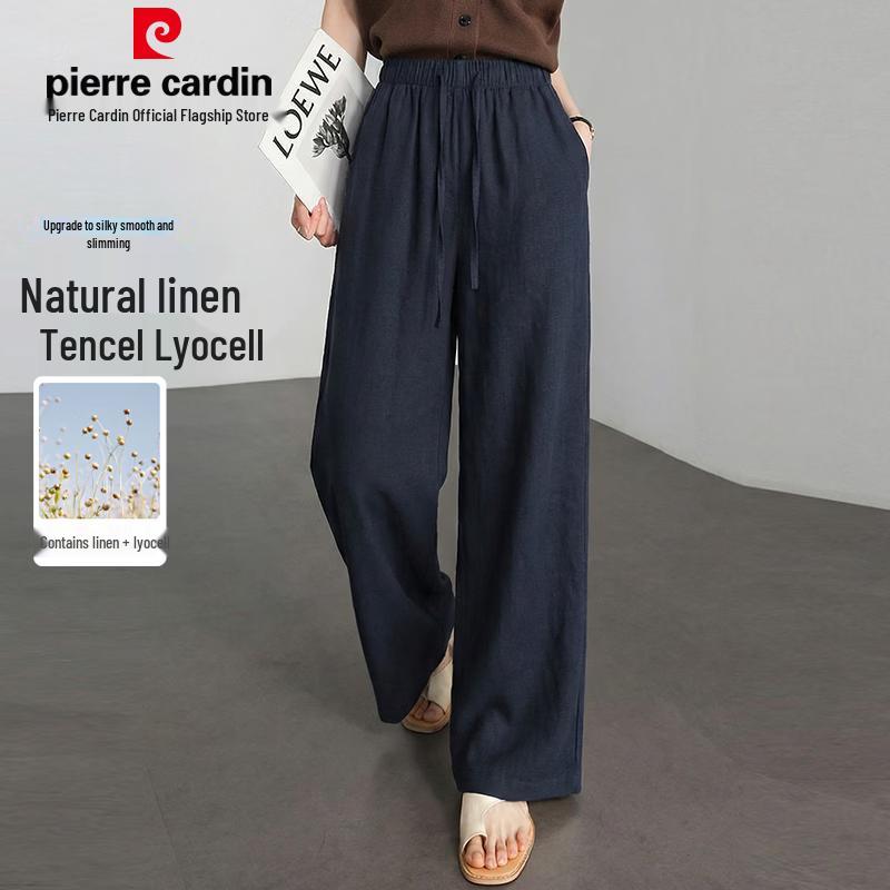 Pierre Cardin Women's Linen Tencel Loose Wide-Leg Casual Pants