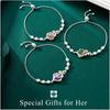 Iefil Rose Heart Birthstone Bracelets for Women