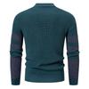 Frühlings- und Herbst Herrenpullover Mode Kontrastfarben Spleißen Halber Rollkragen Warmer Strickpullover