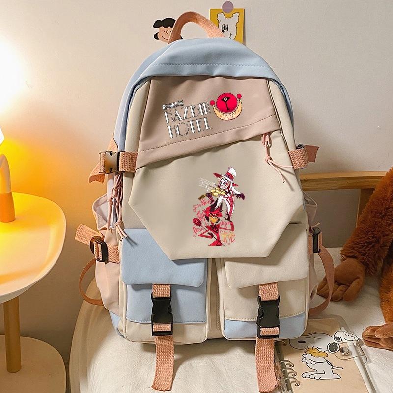 Hell Inn Boys And Girls Elementary And Secondary School Bags Cartoon Hazbinhotel Trendy Backpack Cool