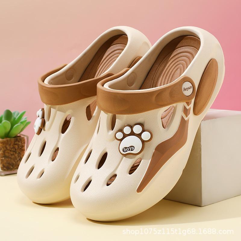Summer New Women's Hole Shoes Platform Non-slip Wear-resistant Fashion Two-color Leisure Outdoor Beach Bag Head Mop