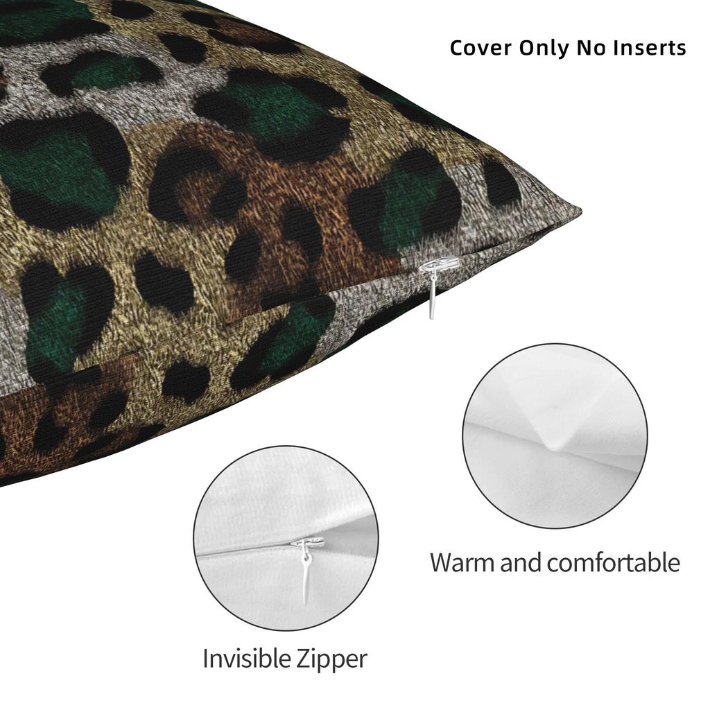 Pillow Case Durable Leopard Print Wildlife Rescue Comfy Pillow Cover For Sofa Bedroom Home Decor Novelty Pillowcases