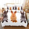 3D The Rabbit Bedding Sets Duvet Cover Set With Pillowcase Twin Full Queen King Bedclothes Duvet Cover