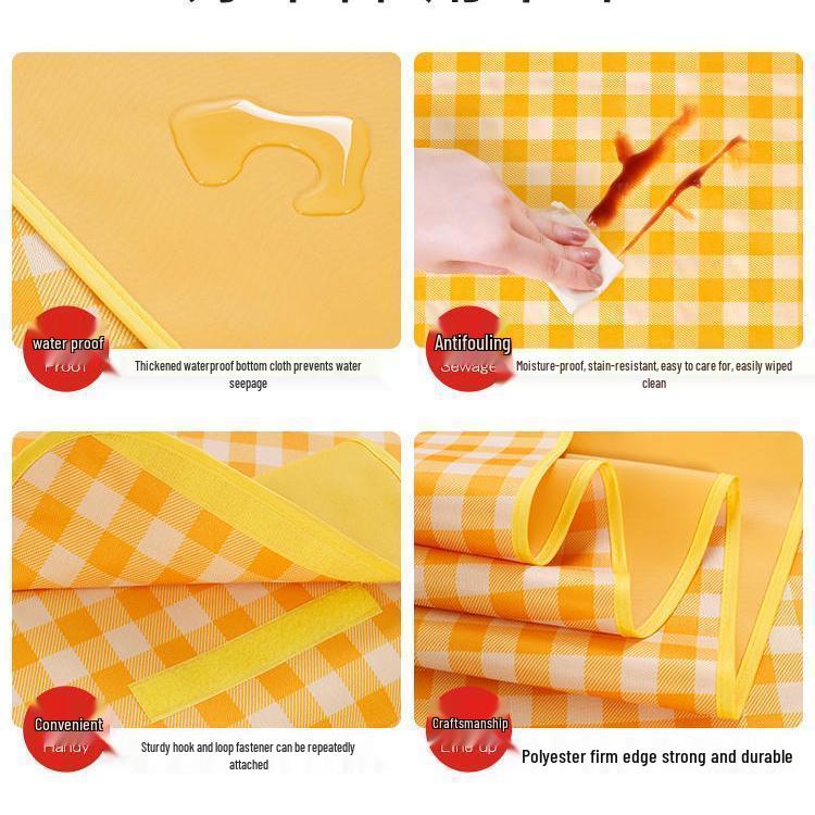 Waterproof Thickened Foldable Picnic Mat with Hand Warmer - Portable Outdoor Camping Equipment
