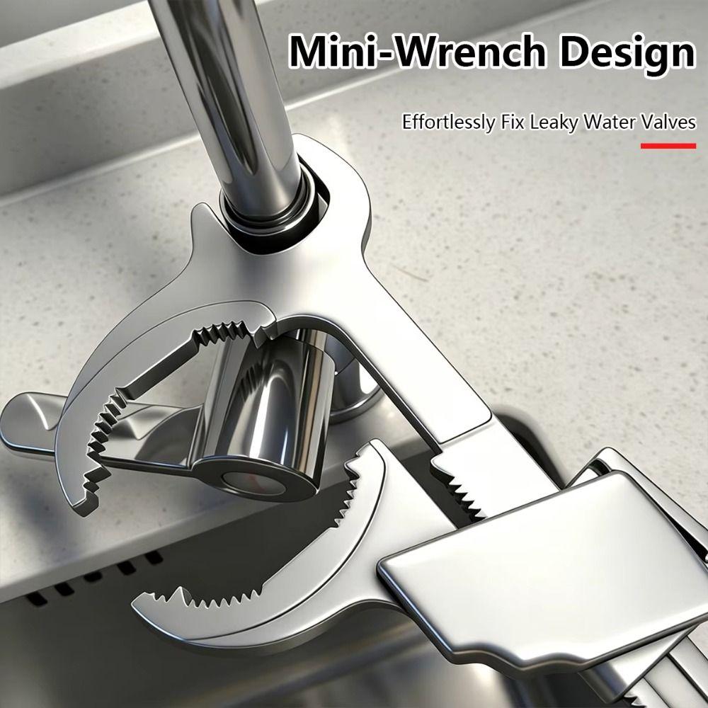 Adjustable Design Faucet Wrench Aluminum Zinc Zinc Alloy Sink Repair Tool Plumbing Wrench Bathroom Use