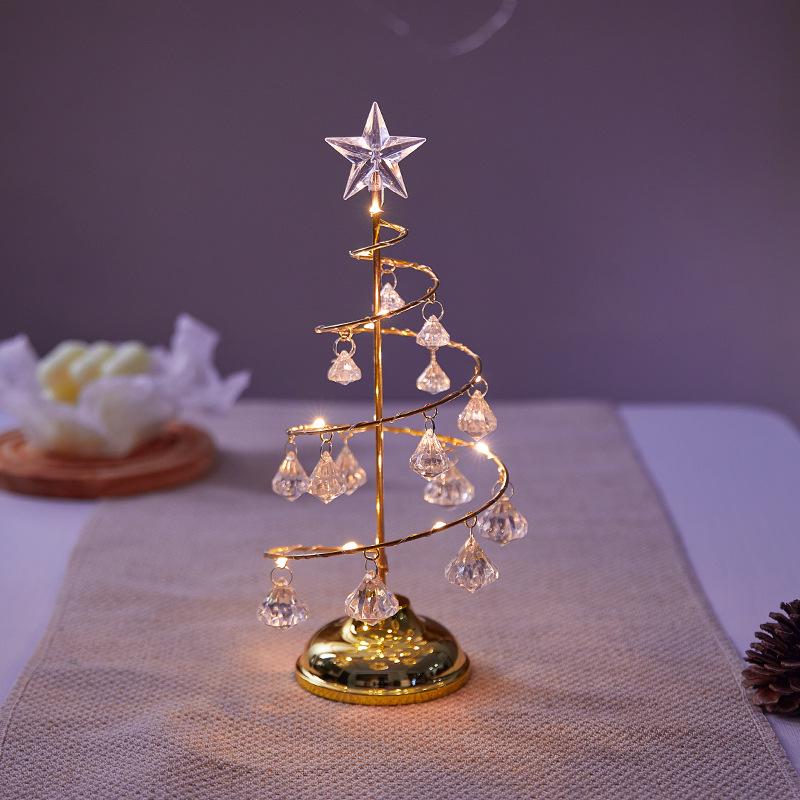 Luminous Electroplated Iron Christmas Tree Ornament Night Light