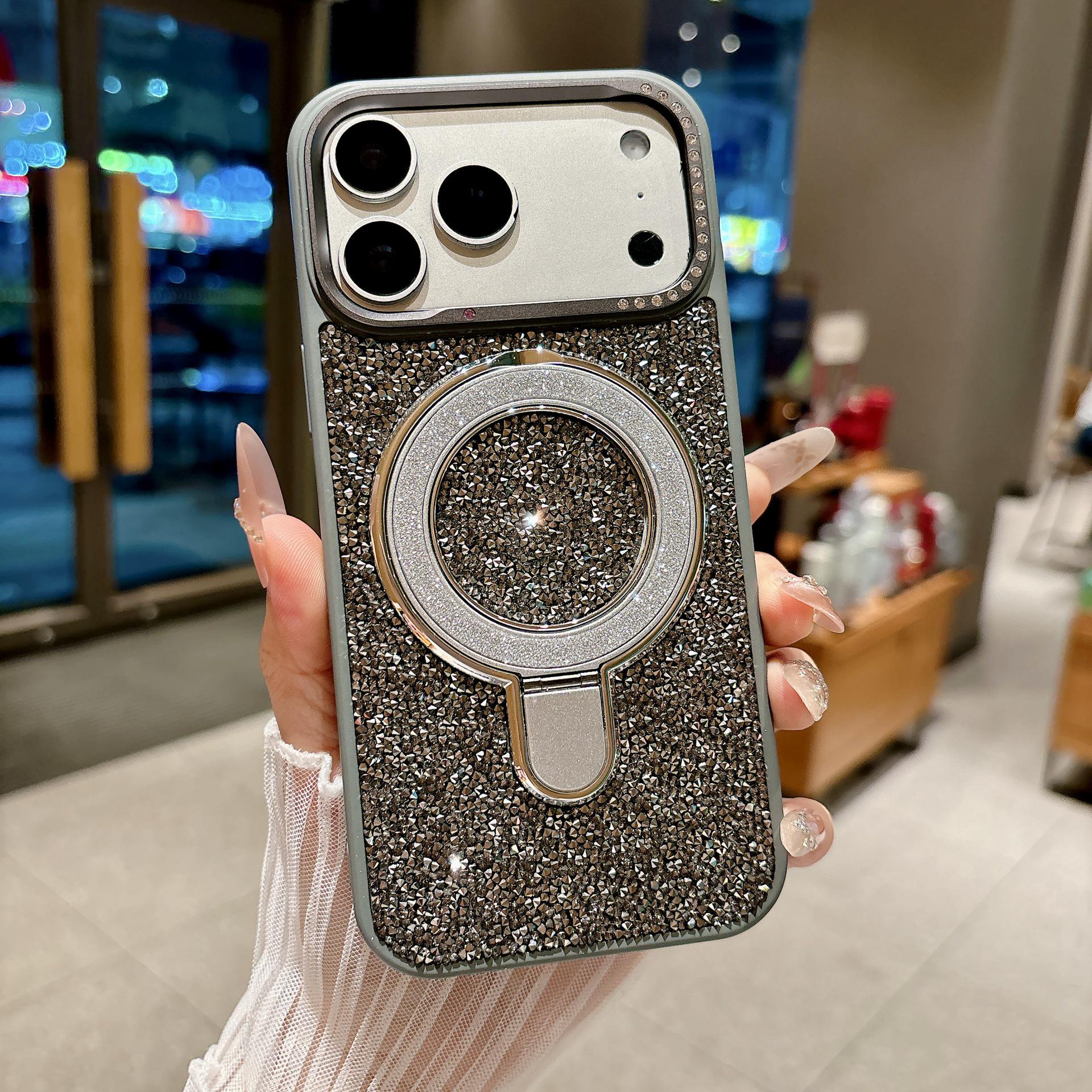 

Luxury Rhinestone Glitter Stand Case for iPhone 17 Pro Max - Advanced Protective Cover iPhone 16