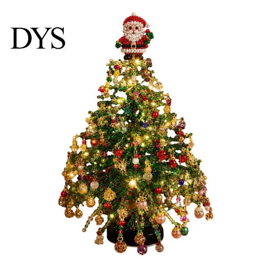 Creative Christmas Party Activity DIY Beaded Tree Kit, Faux Crystal Holiday Craft Set Gift for Lovers Adults Beginners, Handmade Decoration