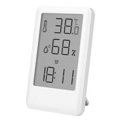 Pantalla LCD Grande Termómetro Higrómetro Pantalla Digital Reloj Despertador Sensor de Temperatura Humedad Reloj de Escritorio USB para Dormitorio Hogar