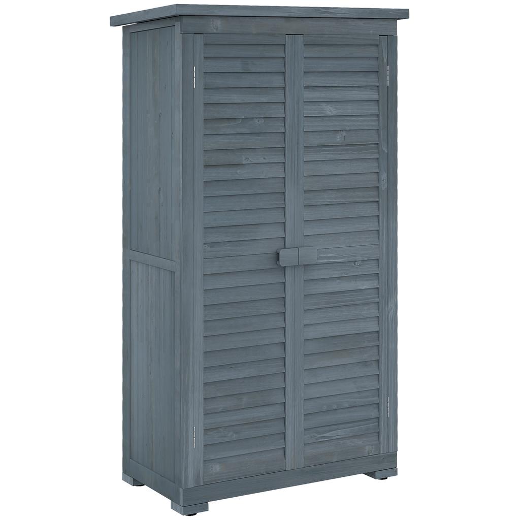 39.5 X 79cm Fir Wood Garden Shed - Grey