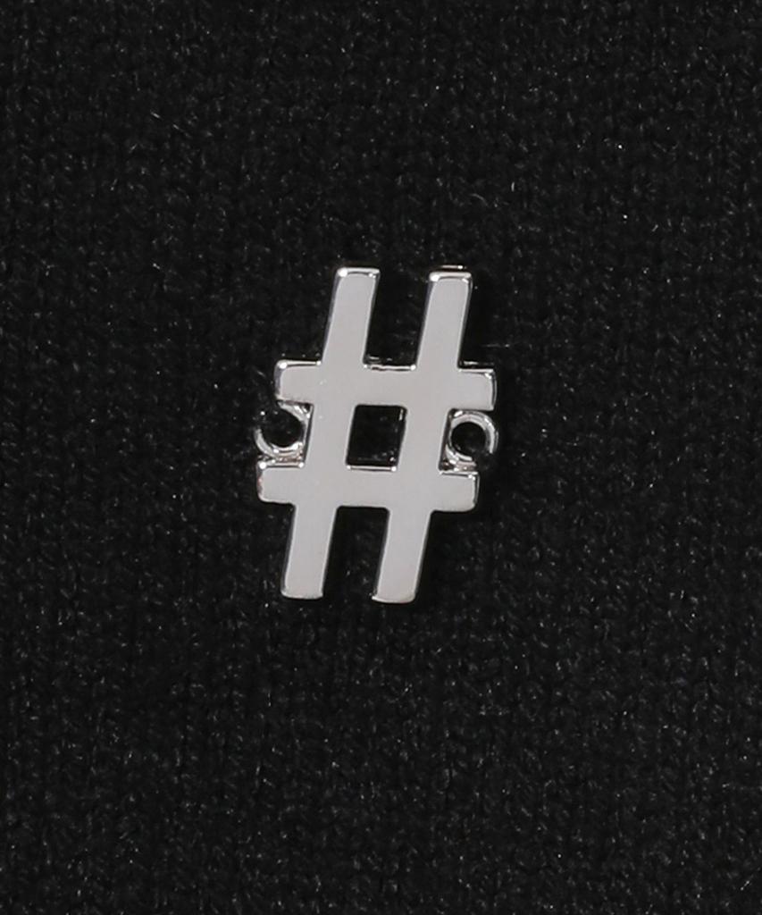 BEENTRILL Women'S Metal Hashtag V-Neck Knit (Black)