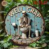 Gotische Vintage Skelett Toilette Metall Wandkunst Rustikales Badezimmer Dekor Schild