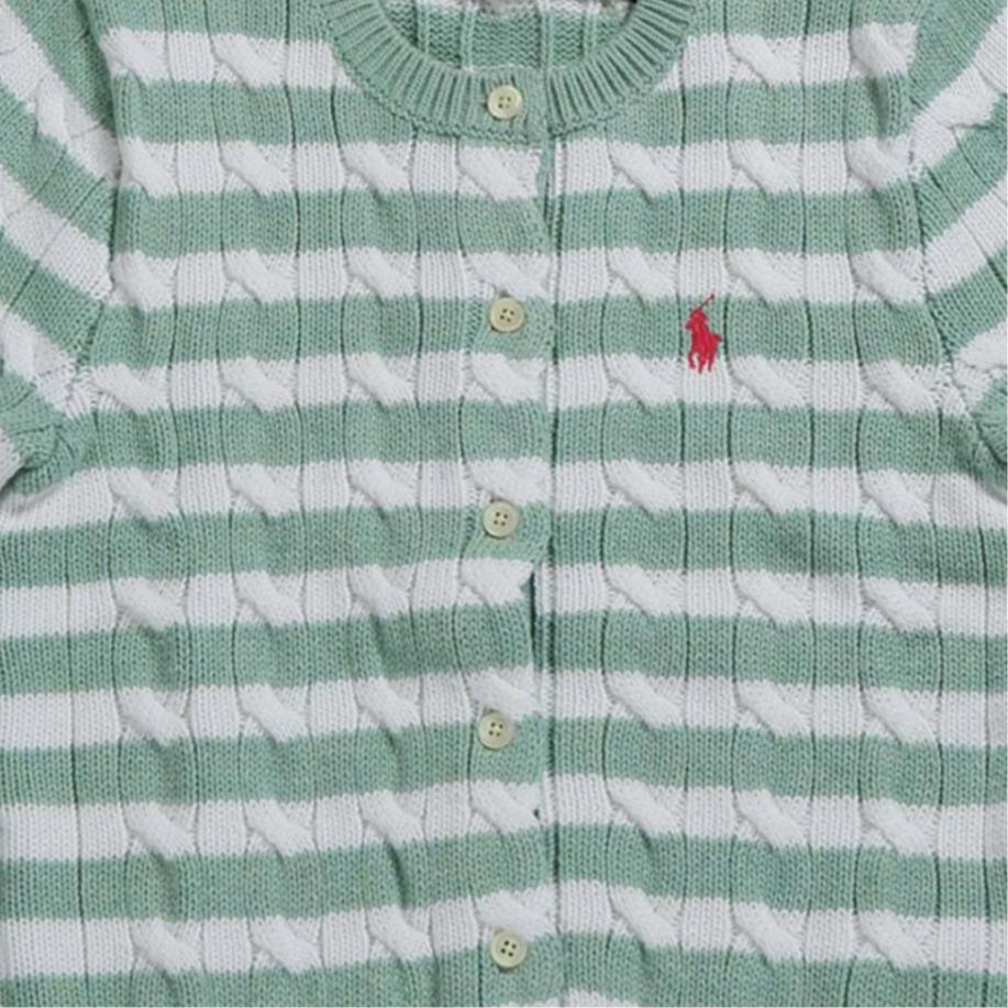 Polo Ralph Lauren Logo Slim Fit Short Sleeve Knit Top Women tops Green 211965757-001