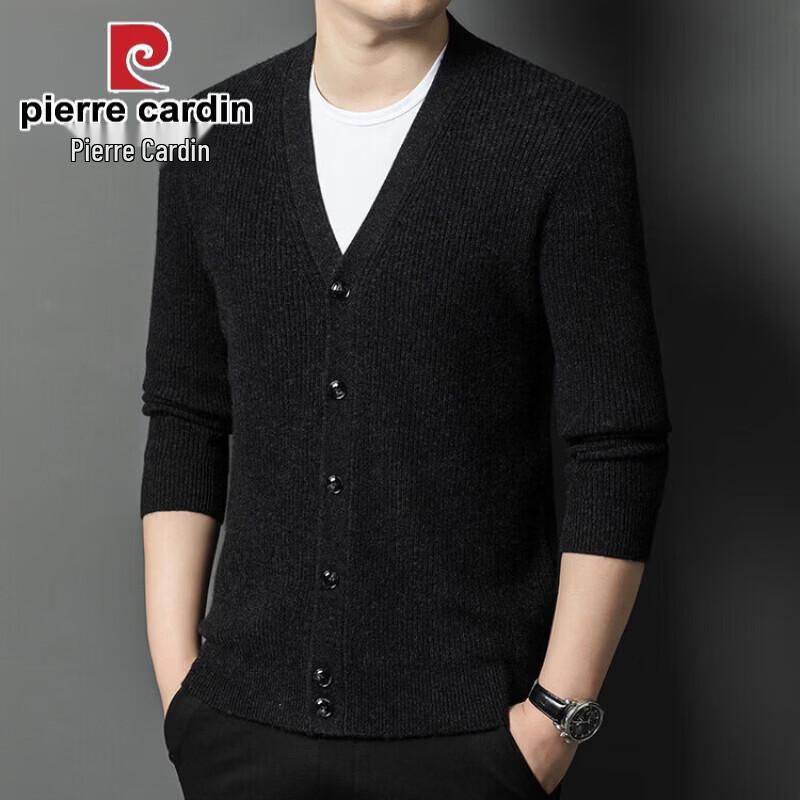 Pierre Cardin Men's 100% Pure Wool Thick Knit Cardigan