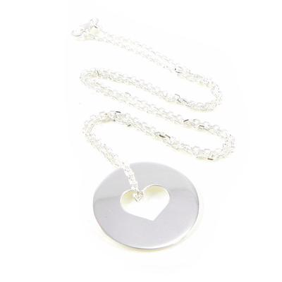 [C6338] - Silver 'Love' Necklace