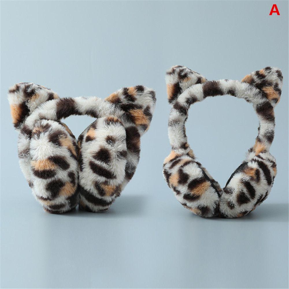 

Winter Leopard Soft Earflaps Plush Ear Warmer Warm Ear Muffs A