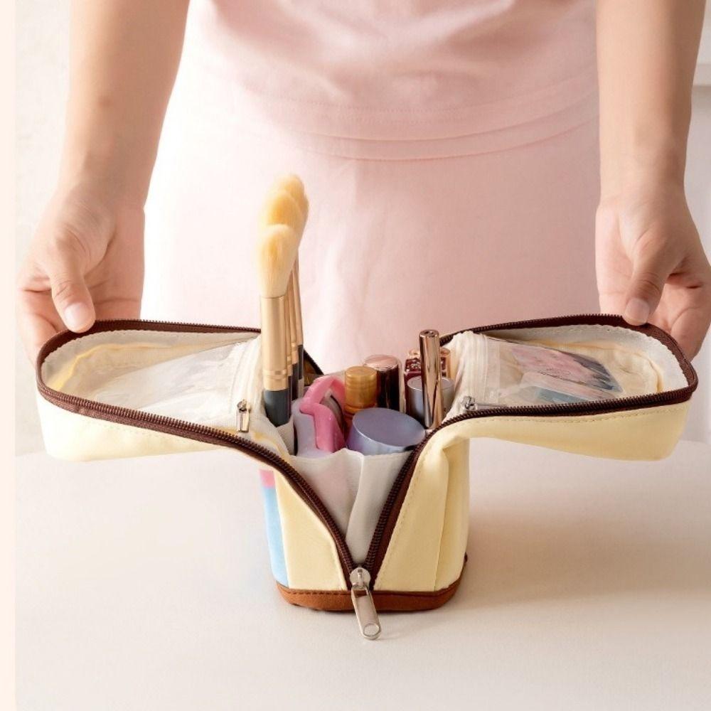 Oxford Cloth Standing Cosmetic Pouch Dust-proof Makeup Brush Holder Makeup Organizer  Pen Storage