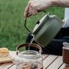 Aluminum Outdoor Hiking Kettle Pots Cookware 1100ml Camping Kettle Stovetop Whistling Teapot Camp Teas Coffee Pots