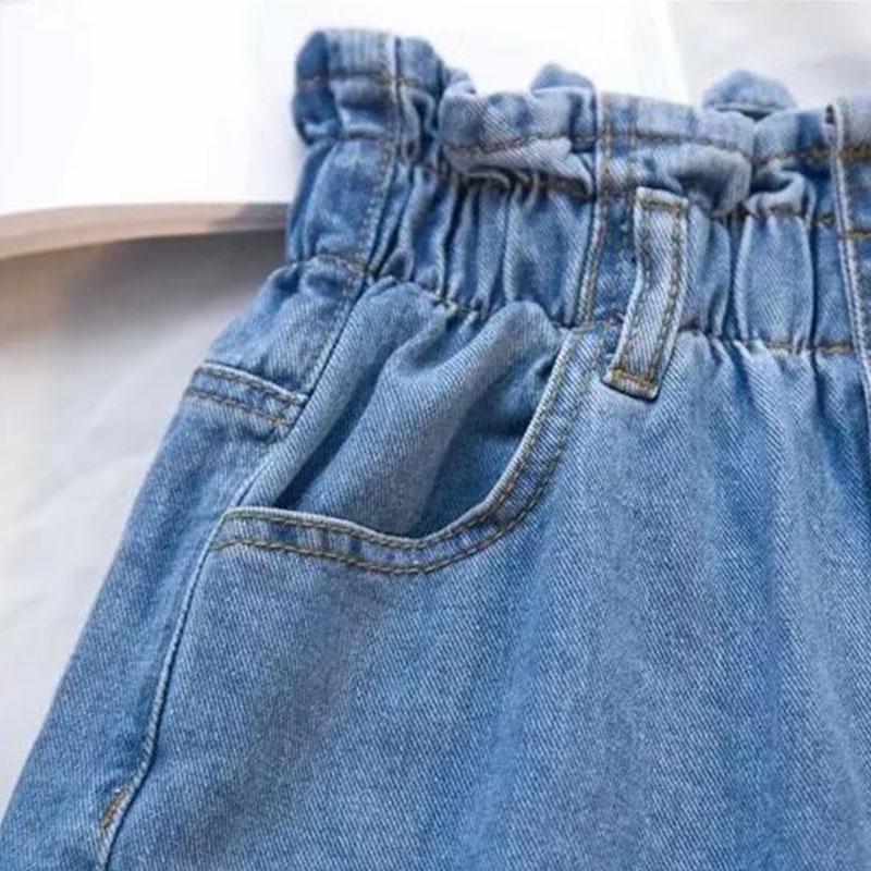 Pantalones cortos de mezclilla sueltos para mujer Pierna ancha Cintura alta Pantalones  calientes Plus Size Elastic Jeans Summer comprar a buen precio — entrega  gratuita, reseñas reales con fotos — Joom