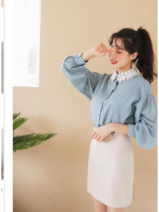 New Fall/Winter Crochet Lace Chiffon Shirt Dickey with Turn-Down Collar